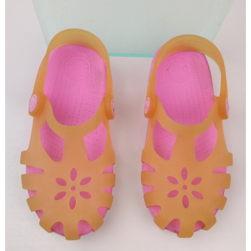 Crocs Chameleon Shirley Girls Sandals Pink Orange Girls Size 11 - Picture 3 of 8